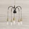 Hello Honey® Robert Stevenson Lighting Harper 19" Black and Brass 5-Light Exposed Bulb 2-Tone Metal Chandelier